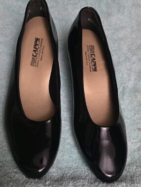 Capps Slip On Shoes Black High Gloss Size 5.5W Style 90130